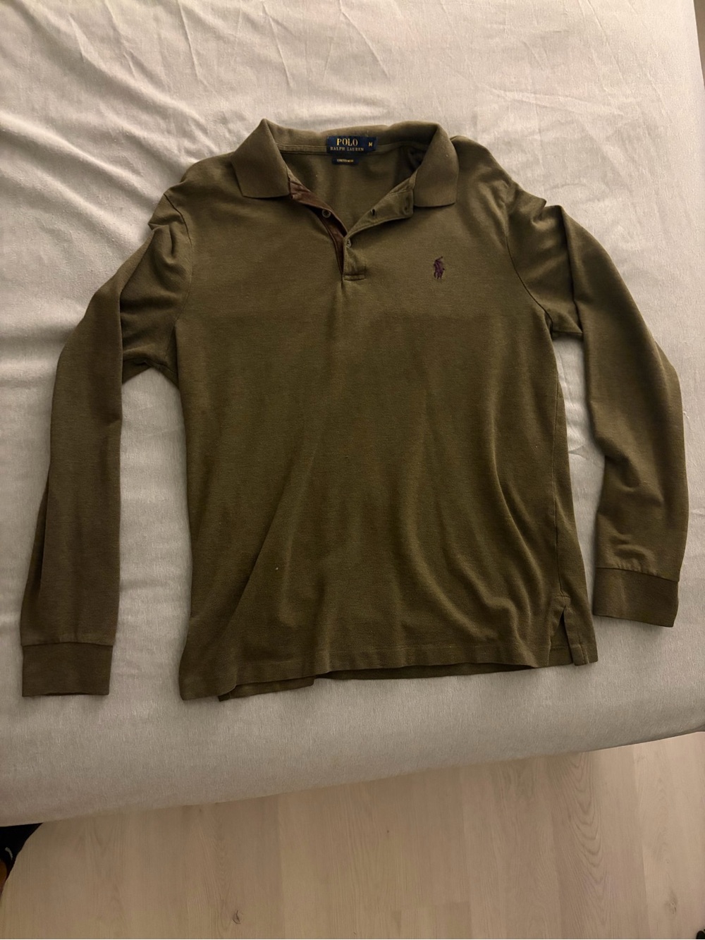 Ralph Lauren Olive Green Long-Sleeve Polo Shirt
